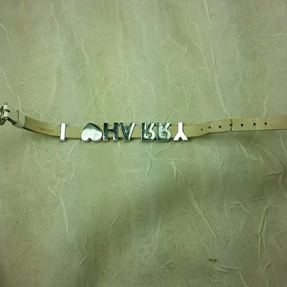 Leather Bracelet Crystal & Enameled I ❤️ HARRY Collectible Vintage - Picture 8 of 8